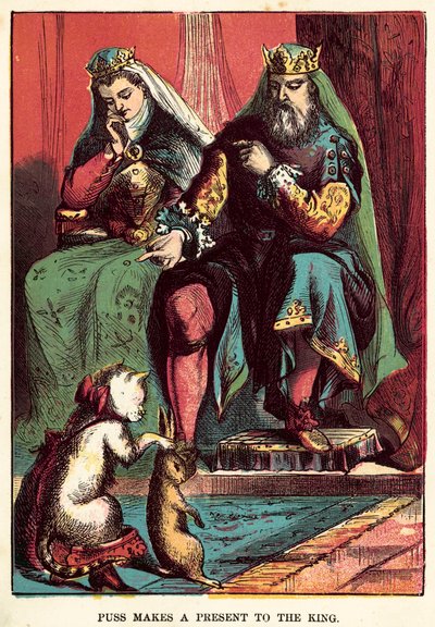 Puss Makes a Present to The King by English School